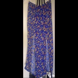 Long paisley maxi skirt with slits